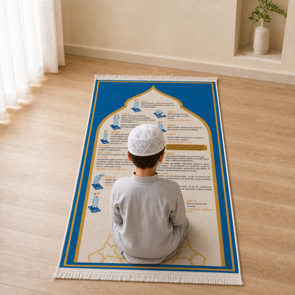 Eğitici Namaz Seccadesi - Adım Adım Namaz Rehberli