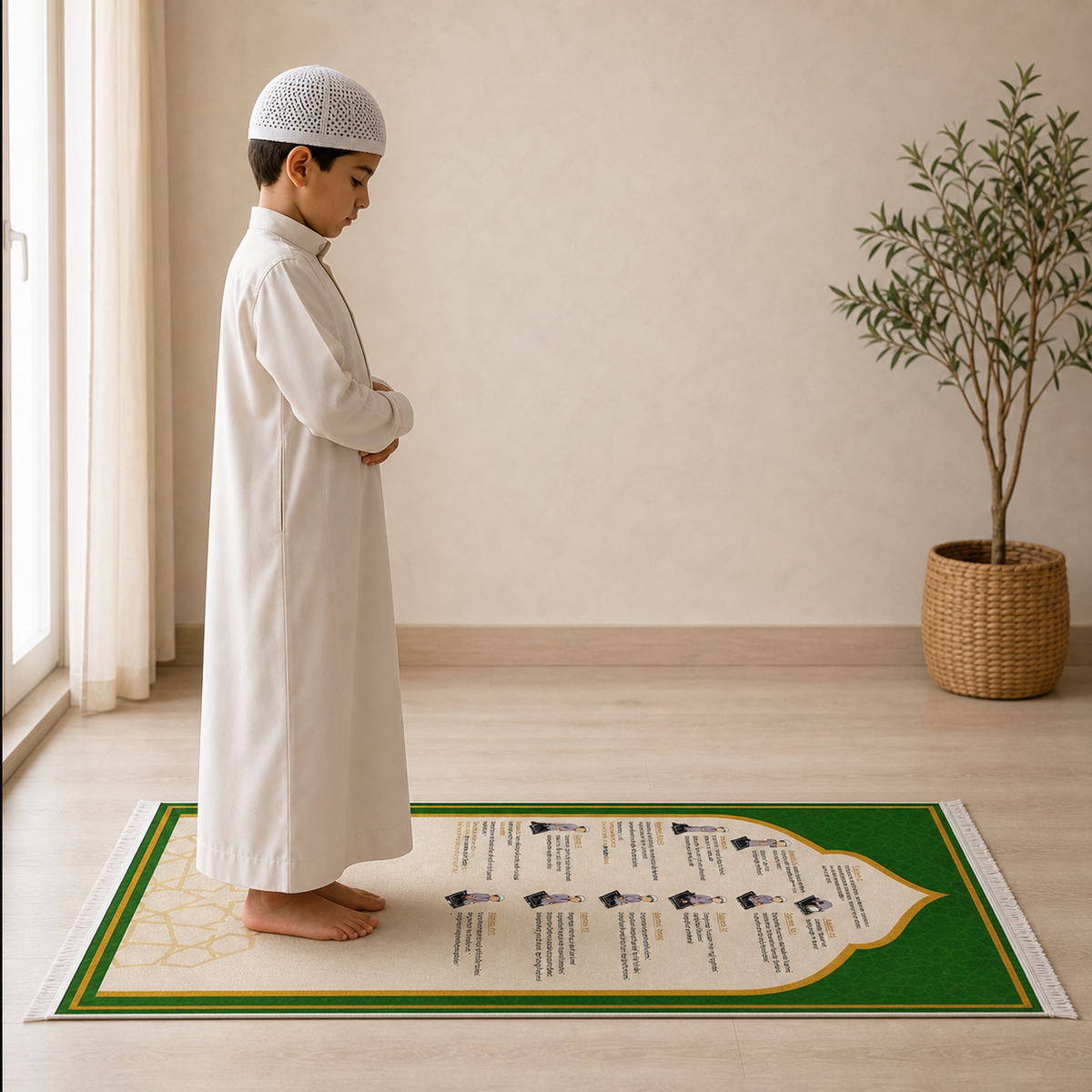 Eğitici Namaz Seccadesi - Adım Adım Namaz Rehberli