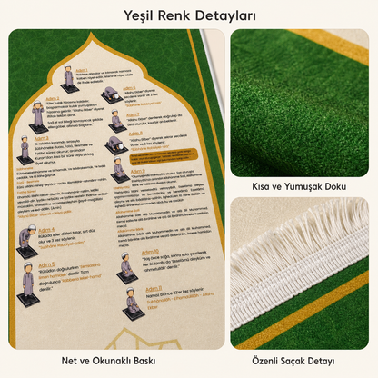 Eğitici Namaz Seccadesi - Adım Adım Namaz Rehberli