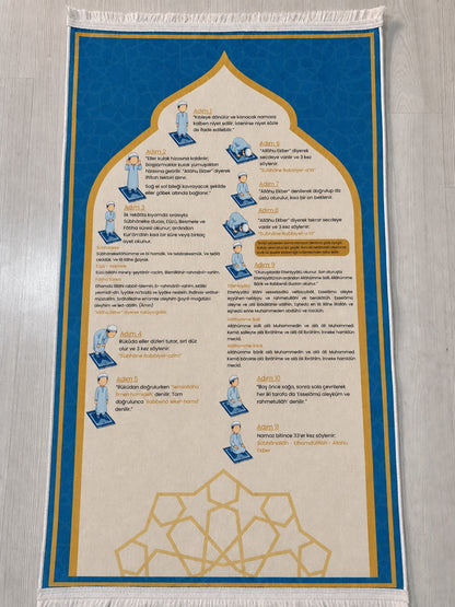 Eğitici Namaz Seccadesi - Adım Adım Namaz Rehberli