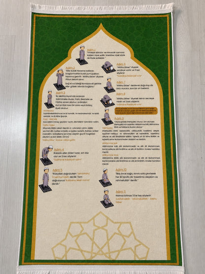 Eğitici Namaz Seccadesi - Adım Adım Namaz Rehberli